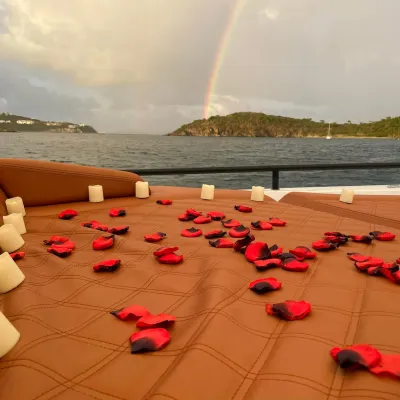 a group of people sitting at a beach