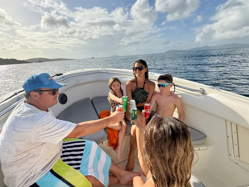 a group of people on a beach