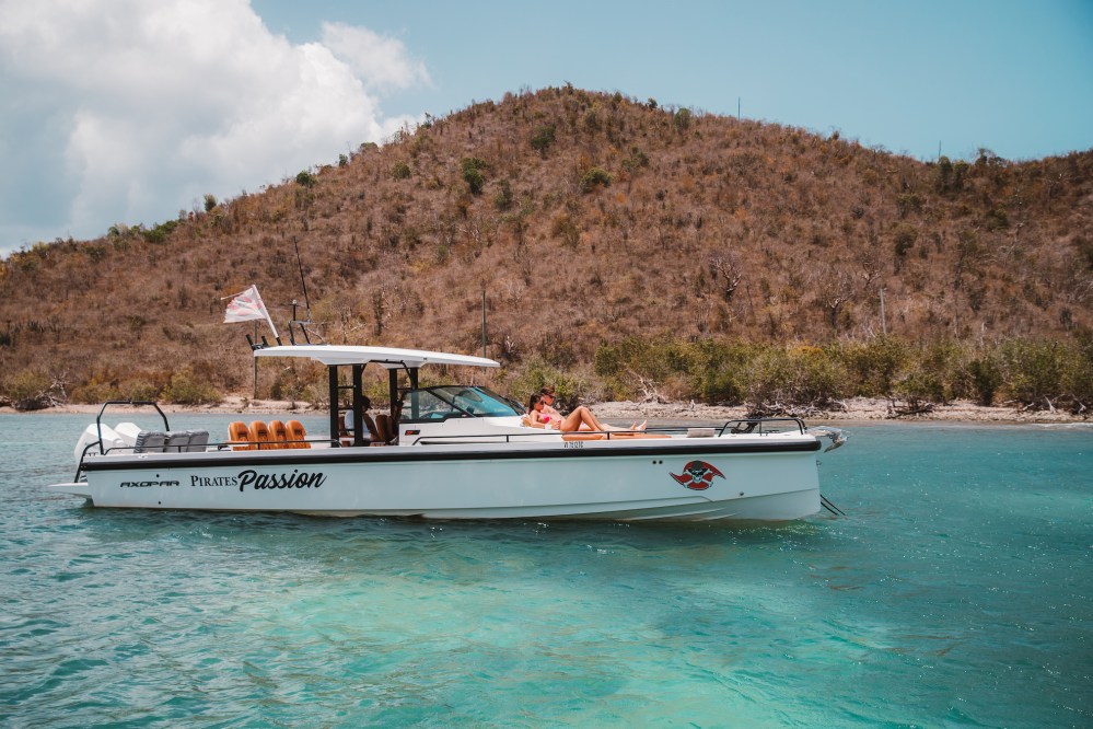 a small boat in a large body of water