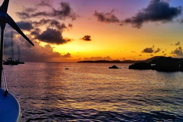 a sunset over a body of water