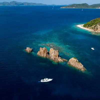 a small island in the middle of a body of water