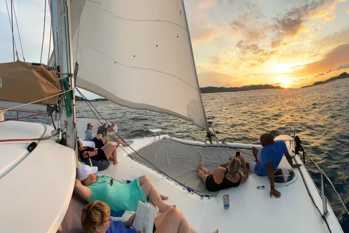 a group of people on a boat