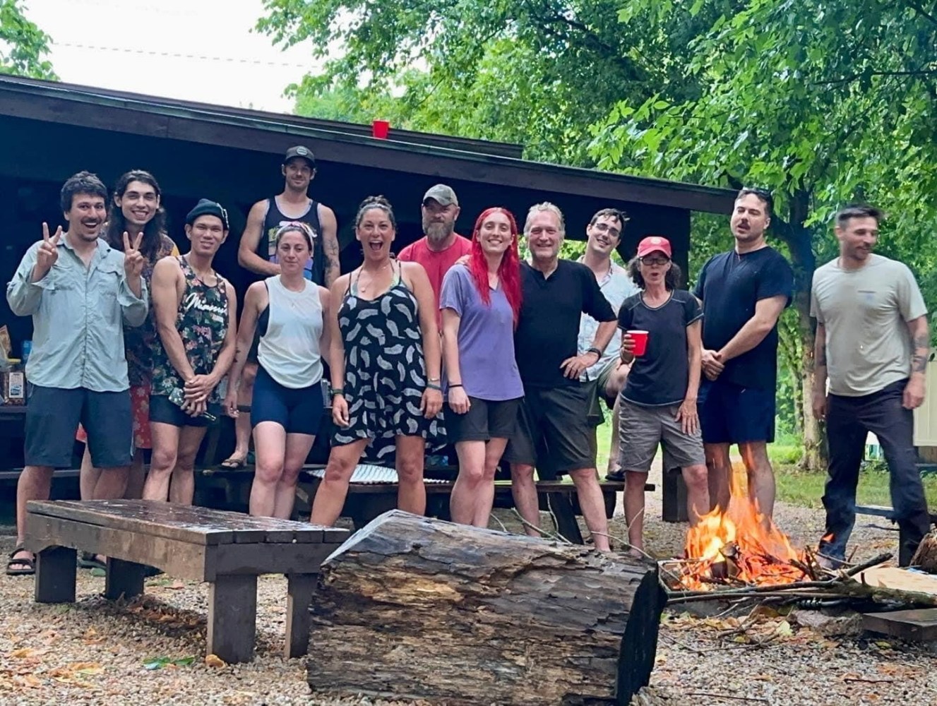 a group of people posing for a photo