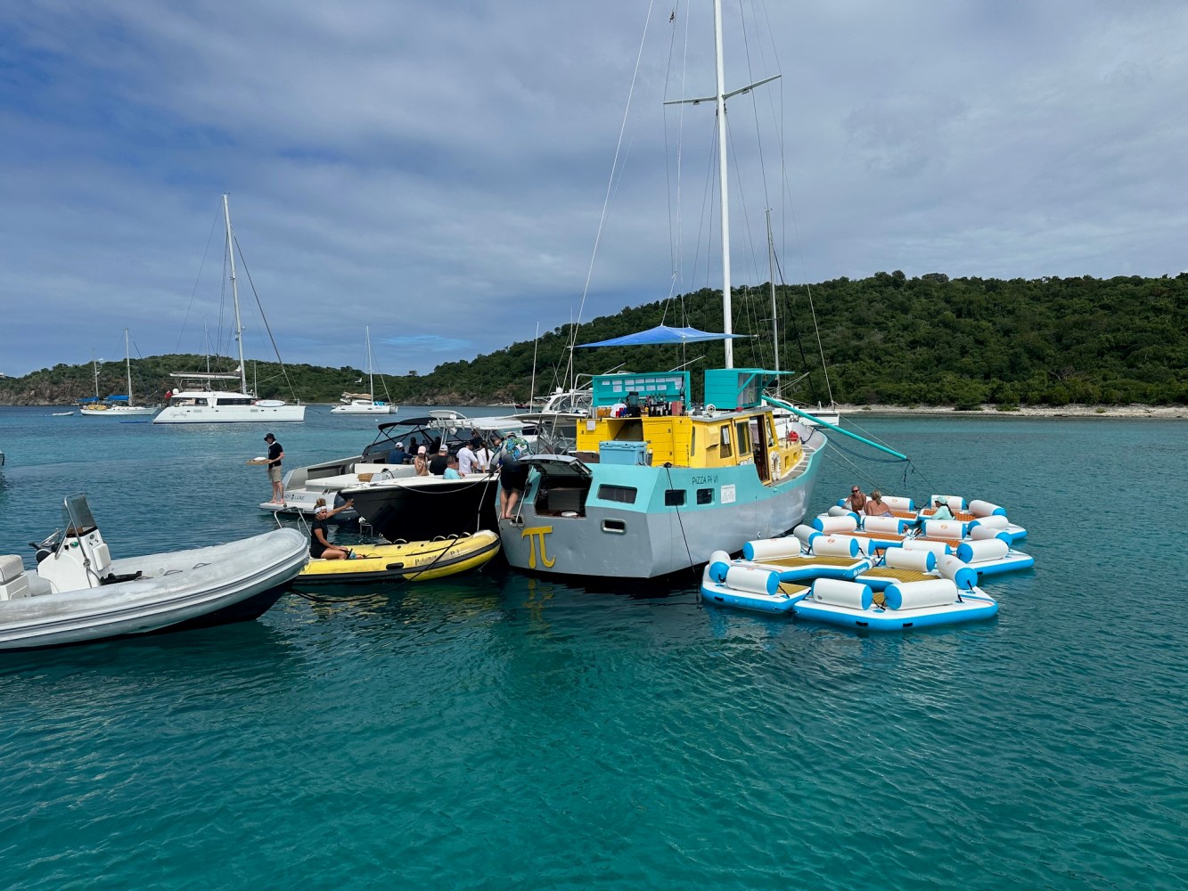 a small boat in a large body of water