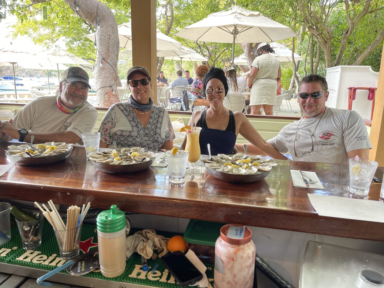 a group of people sitting at a table