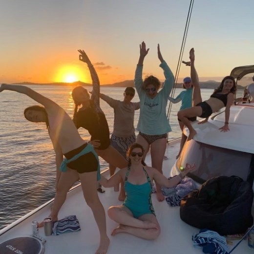 a group of people on a beach