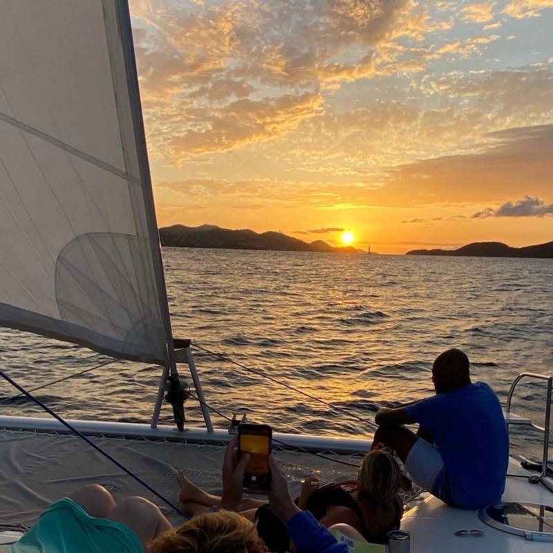 a group of people sitting at a beach