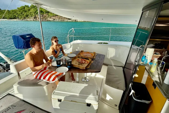 a group of people sitting at a table