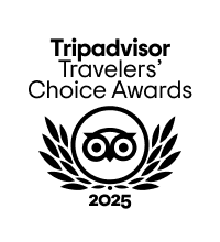 Tripadvisor Travelers' Choice Awards 2025 logo with an owl and laurel wreath.